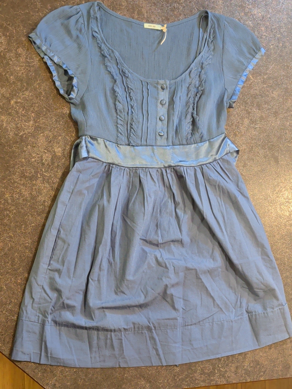 Kimchi Blue Short Sleeve Dress with Satin Waistband